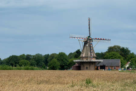Windmill Sint Jan in the hamlet Hoogeind close to the Dutch village Veldhoven in the province Noord-Brabantの写真素材