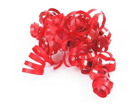 A holiday ribbon isolated on a white backgroundの写真素材