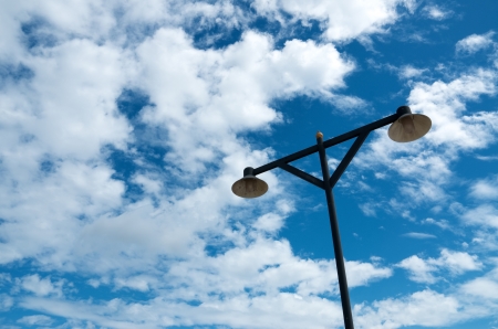 Street lamp with blue skyの写真素材