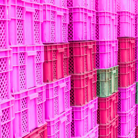 color plastic box place in store area.の写真素材