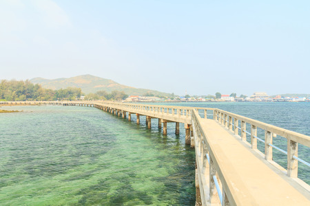 Beautiful of view concrete pier into the sea.の写真素材