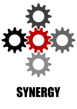 A Stock vector of 5 synergy gearsのイラスト素材