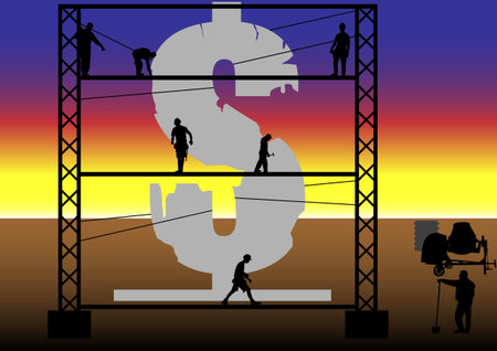 An illustration of Re-Construction of Dollar at Dawnのイラスト素材