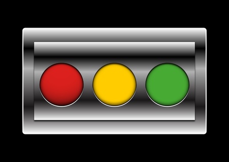 A Stock Vector illustration of Red Yellow and Green dots on metal sheet isolated on black backgroundのイラスト素材
