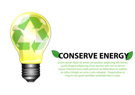 A Stock Vector illustration concept of conserve energy bulb isolated on white background  Can be use for book coverのイラスト素材