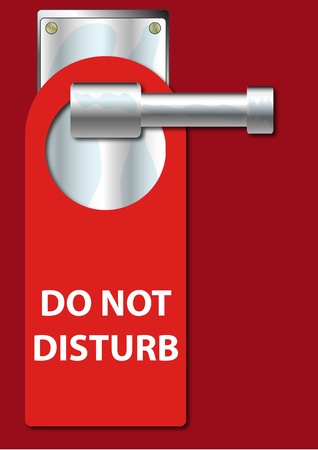 A Stock Vector illustration of Do Not Disturb sign hanged on the door handle as a symbolism of no entryのイラスト素材