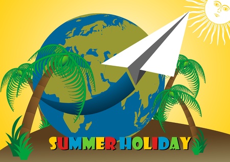 A Stock Vector of Holiday at Tropical Island at Summer Vacationのイラスト素材