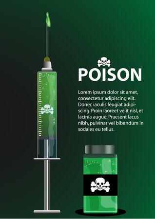 A Stock of poison syringe and ampoule  Nice to be use as postersのイラスト素材