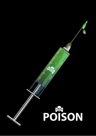 A Stock illustration of a poison filled into syringe, as symbolism of death penalty and dangerのイラスト素材