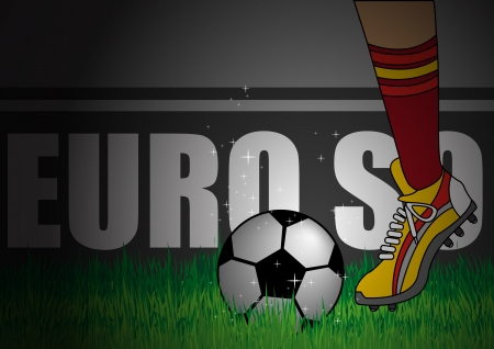  Illustration of Spain team kick offのイラスト素材