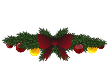 Stock Vector Christmas garland with ribbon and ballsのイラスト素材