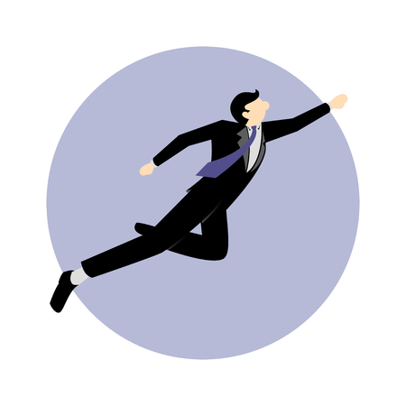 Simple business cartoon iillustration of Businessman hero 5のイラスト素材