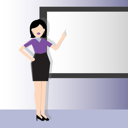 Business Illustration of a business woman giving a  presentationのイラスト素材
