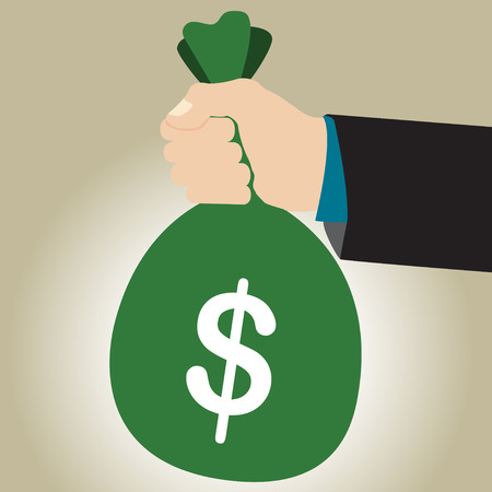 Simple business illustration of businessman give very Big Rewardsのイラスト素材