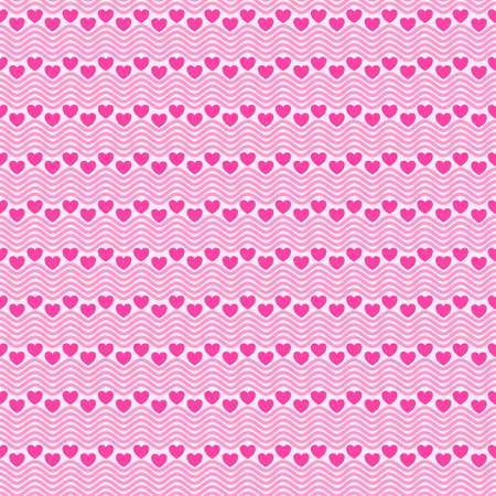 The seamless design is made up of a vibrant heart and a wave motif.のイラスト素材