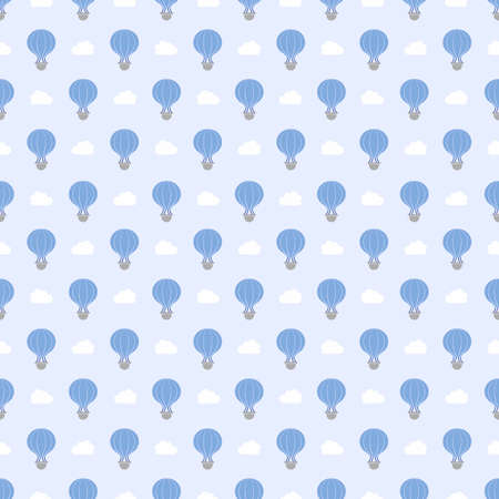 A vector pattern that is seamless A hot air balloon is displayed colorfully.のイラスト素材