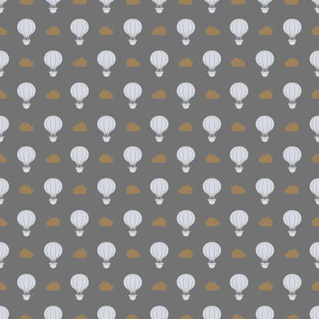 A vector pattern that is seamless A hot air balloon is displayed colorfully.のイラスト素材