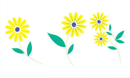 Set a floral border with a wreath of green leaves and yellow flowers for a wedding card, a greeting card, or decorative artwork.のイラスト素材