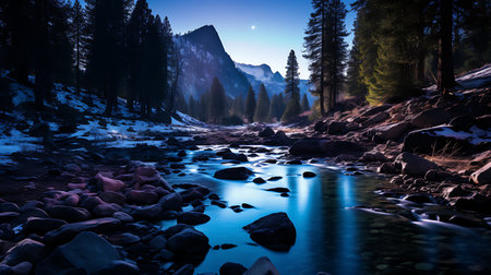 Sunrise in Yosemite National Park, California, United States of Americaの素材