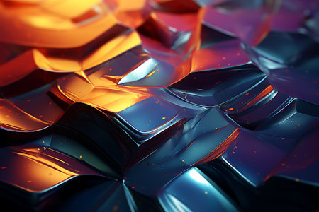 abstract background with metallic textures and holographic, sci-fi illustrationsの素材