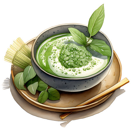 Creamy matcha green tea and mint leaf Cilpart Sublimationの素材