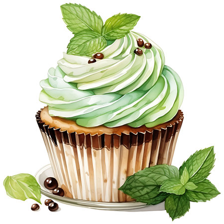 Dessert chocolate and matcha Watercolor Sublimationの素材