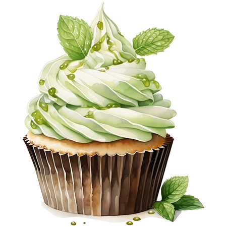 Dessert chocolate and matcha Watercolor Sublimationの素材