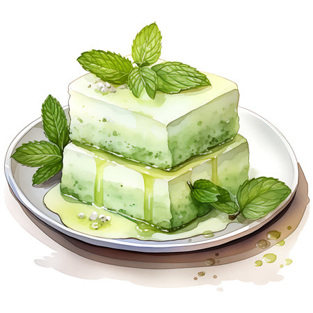 Dessert chocolate and matcha Watercolor Sublimationの素材