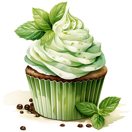 Dessert chocolate and matcha Watercolor Sublimationの素材