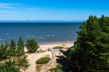 Baltic seashore on summer in Kolka, Latviaの写真素材