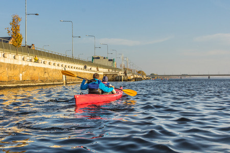 kayak trip on the river Daugava and the canal around the old city, closing the season on October 13, 2018のeditorial素材
