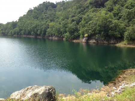 The blue lake in Bau Sarawakの素材