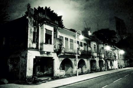 Old pre-war building somewhere in Kuala Lumpur. の素材