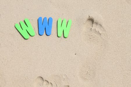 WWW text written with plastics letters colours. の写真素材