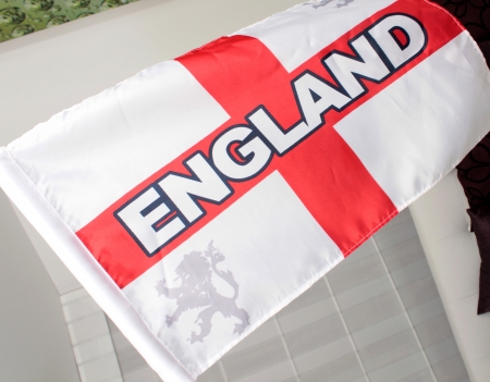 England flag against a interior homeの写真素材