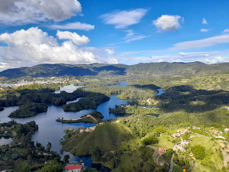 Panoramic view from Rock of Guatape in Medellin, Colombia Photo take on 07/04/2021のeditorial素材