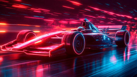 night racing car , neon lightの素材