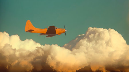 airplane fly over cloud ,blue skyの素材