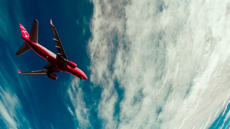 airplane fly over cloud ,blue skyの素材