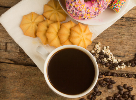 cookies and coffee cupの写真素材