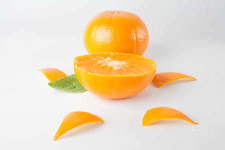 orange fruit slice isolatedの写真素材
