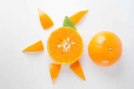 orange fruit slice isolatedの写真素材