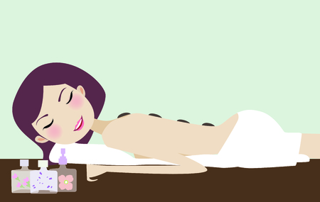 A relaxl massage in a beauty center のイラスト素材