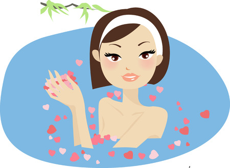 A relax massage in a beauty center のイラスト素材