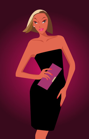 a beautiful girl wearing a beautiful dress のイラスト素材