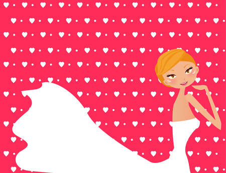 Illustration of a beauty girl wearing a beautiful dressのイラスト素材