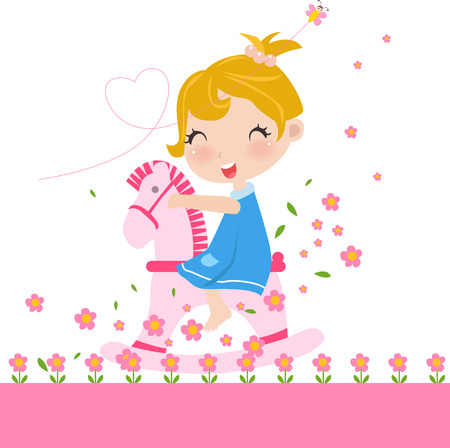 girl and horse のイラスト素材