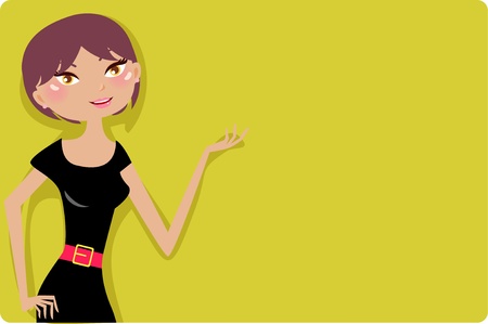 Pretty girl and boardのイラスト素材