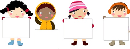 children and bannerのイラスト素材