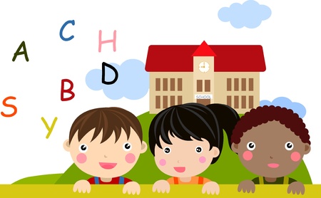 children and schoolのイラスト素材
